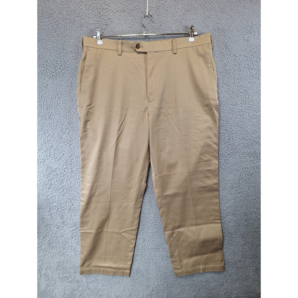 Savane Select Edition Chino Pants Mens 38/30 (Fits 39x29) Khaki Stretch Straight